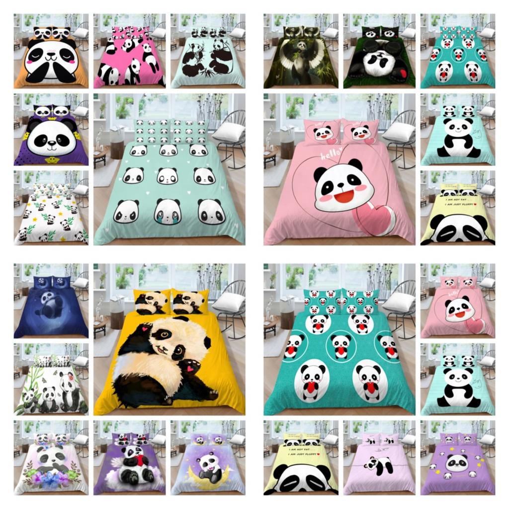 Panda Duvet Cover Queen Size Bedding Bamboo Home Textiles Children Boy Girl with Pillowcase Highend Bedding Cover