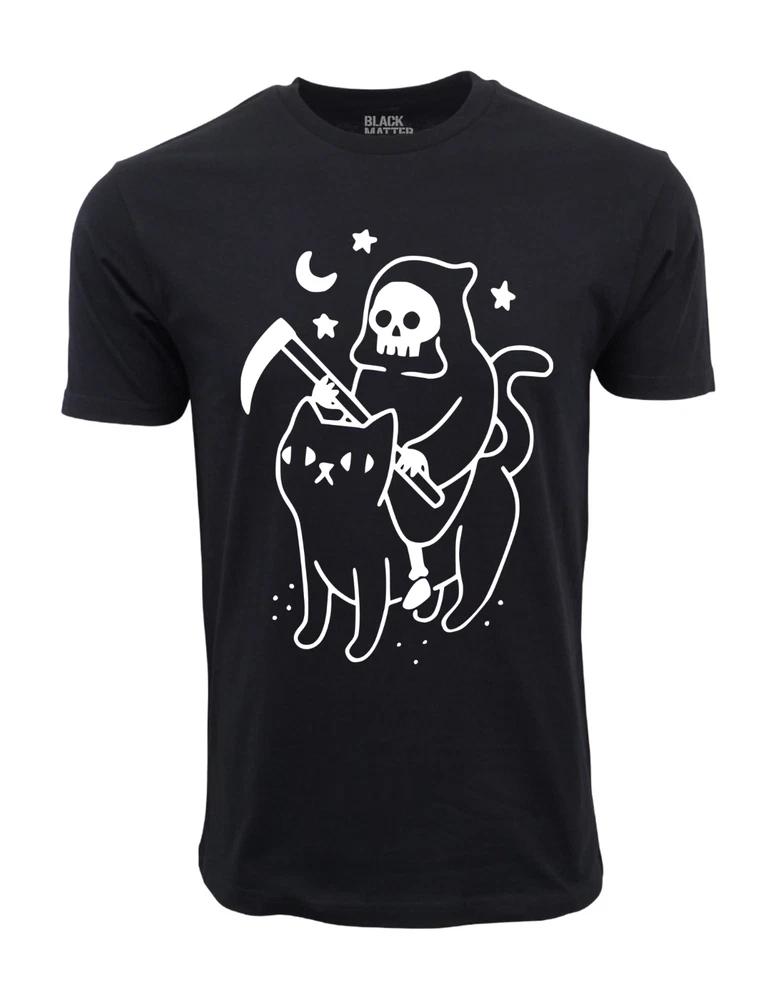 Hot topic black matter unisexs reaper with cat t shirt