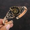 Ammonite Fossil Gemstone Cuff Bracelet Copper Wire Wrapped Bangle Adjustable Cuff Handmade Bangle Very Pretty Copper Jewelry Gifts For Women