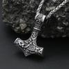 Vintage Classic Vikings Thor Mjolnir Hammer Pendant Necklace Men's Stainless Steel Nodic Amulet Pagan Jewelry Gifts Dropshipping