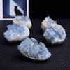 1pc Natural Beautiful Celestite Crystal Raw Druzy Cluster Blue Geode Rough Mineral Specimen Home Decor