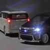1/24 масштаб Vellfire MPV, литая под давлением модель автомобиля, игрушечный автомобиль с откатным механизмом, звуком и светом для детей, коллекция подарков для мальчиков и девочек
