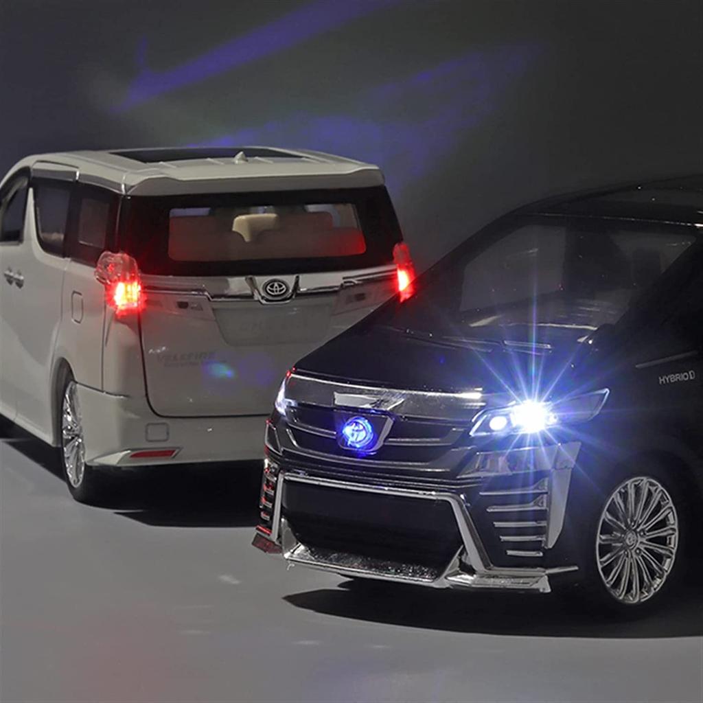 1/24 масштаб Vellfire MPV, литая под давлением модель автомобиля, игрушечный автомобиль с откатным механизмом, звуком и светом для детей, коллекция подарков для мальчиков и девочек