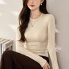 Футболка Boutique Mousse Cashmere Soft Waxy с длинным рукавом для женщин, осень-зима, новая внутренняя базовая рубашка