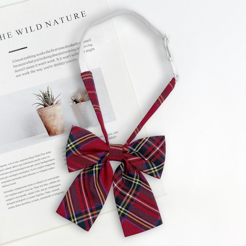 JK Bow Tie for Women, Japanese Uniform Shirt, College Style Student Plaid Tie, Men's Free Ribbon Accessories