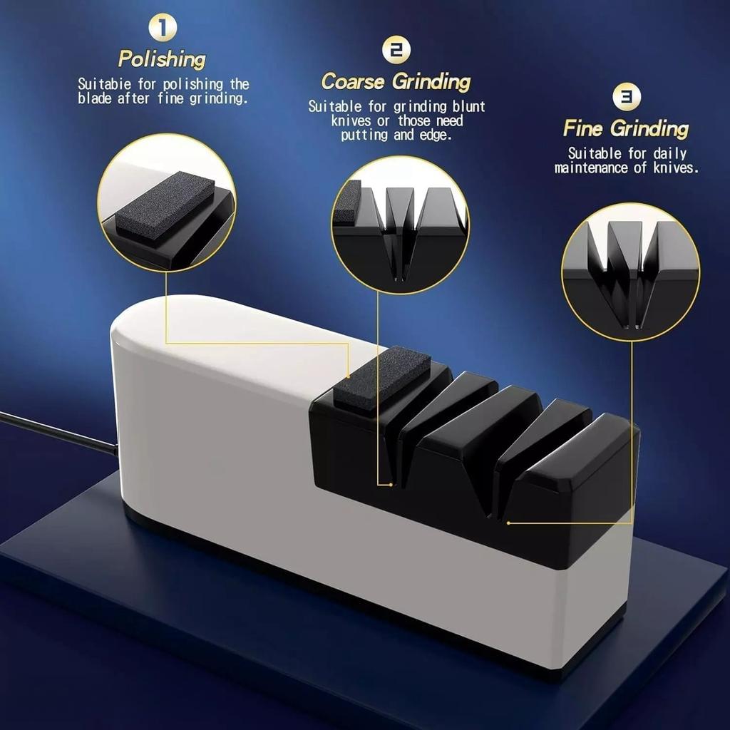 Электрическая точилка для ножей, система заточки ножей 5 в 1 с прямым лезвием, профессиональная алмазная точилка для ножей для грубой заточки