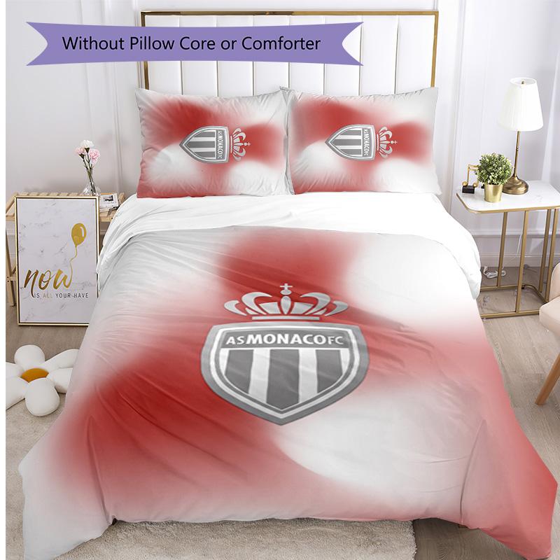 Monaco FC Printed 3PCS Bedding Set Breathable Duvet Cover with Pillowcases Decorative Bed Linen for Bedroom Home