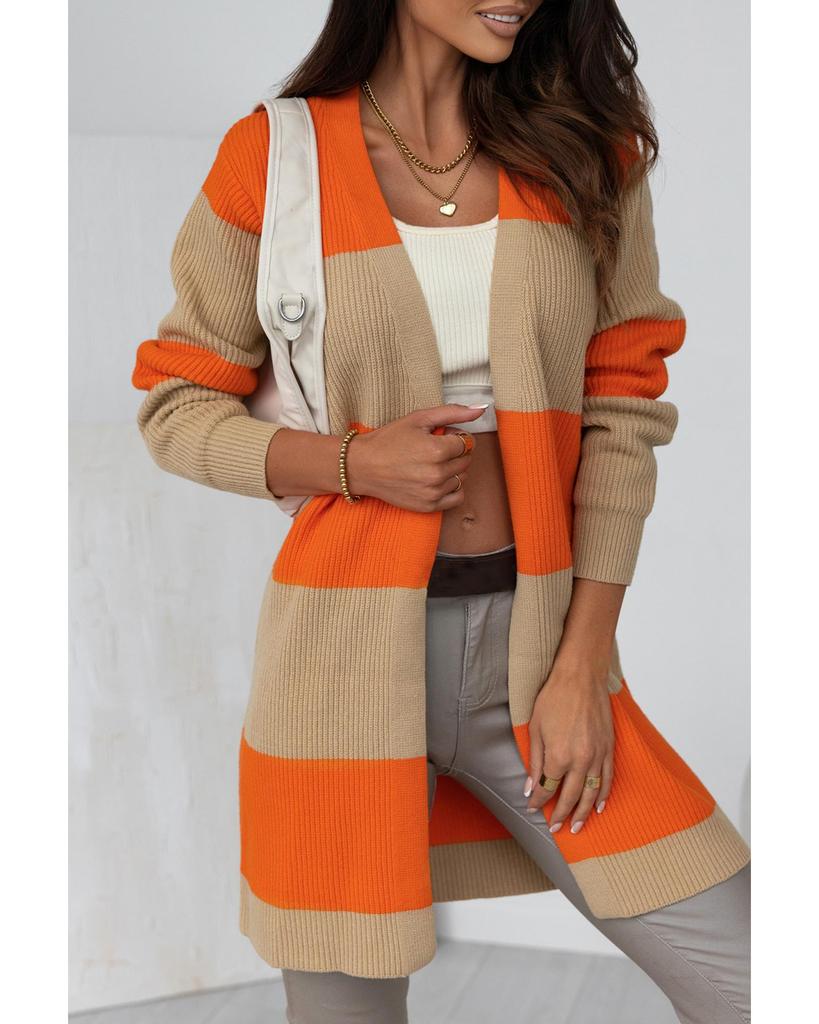 Azura Exchange Шикарный вязаный кардиган в стиле колор-блок