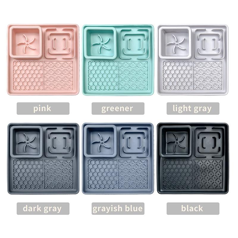 Поднос для еды для питомца, коврик для медленного поедания, тарелка, пищевой силикон, кошачья собачья посуда