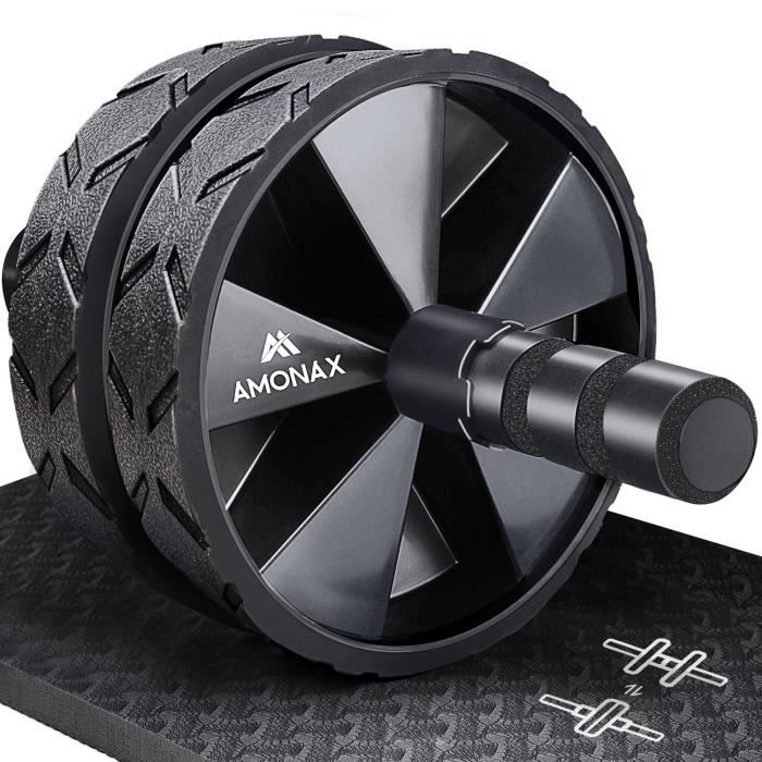 Roue Abdominale Convertible - AMONAX - AB Roller Wheel - Fitness - Mixte - Noir