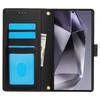 For Samsung Galaxy S25 Ultra Case PU Leather Stand View Phone Wallet Cover with Hand Strap