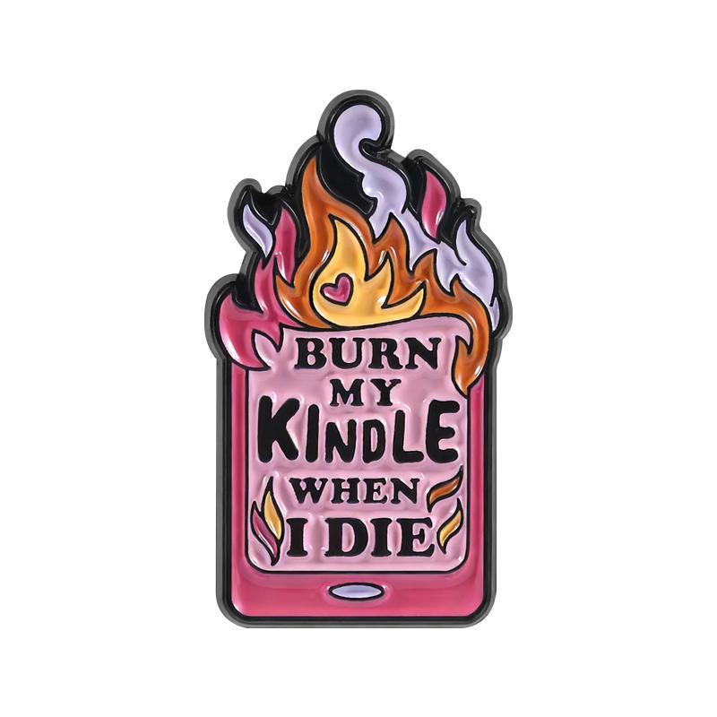 Xiaomi Pink Gothic Electronic Reader Enamel Pins Humorous A Resder Without Their E-Reader Is A Tragedy Brooches Lapel Badge Jewelry Pin