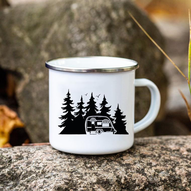 Making Memories One Campsite At A Time Camping Mug Happy Camping Campfire Enamel Mug Adventure Cups Camper Van Gift