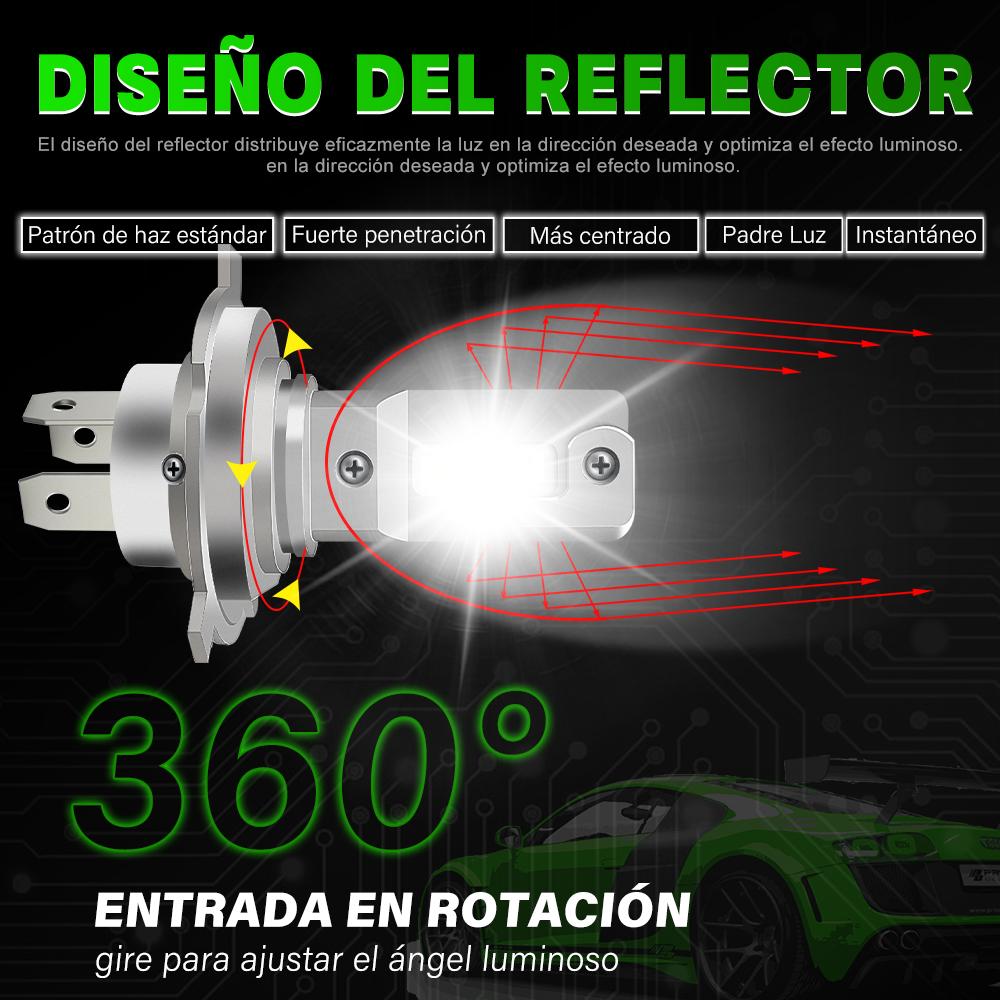 1 шт. Светодиодная лампа для мотоциклетной фары H4 60 Вт 6000 лм Галогенный размер Мотоциклетный свет Ближний/Дальний свет Турбовентилятор Суперяркий 6000K 12В