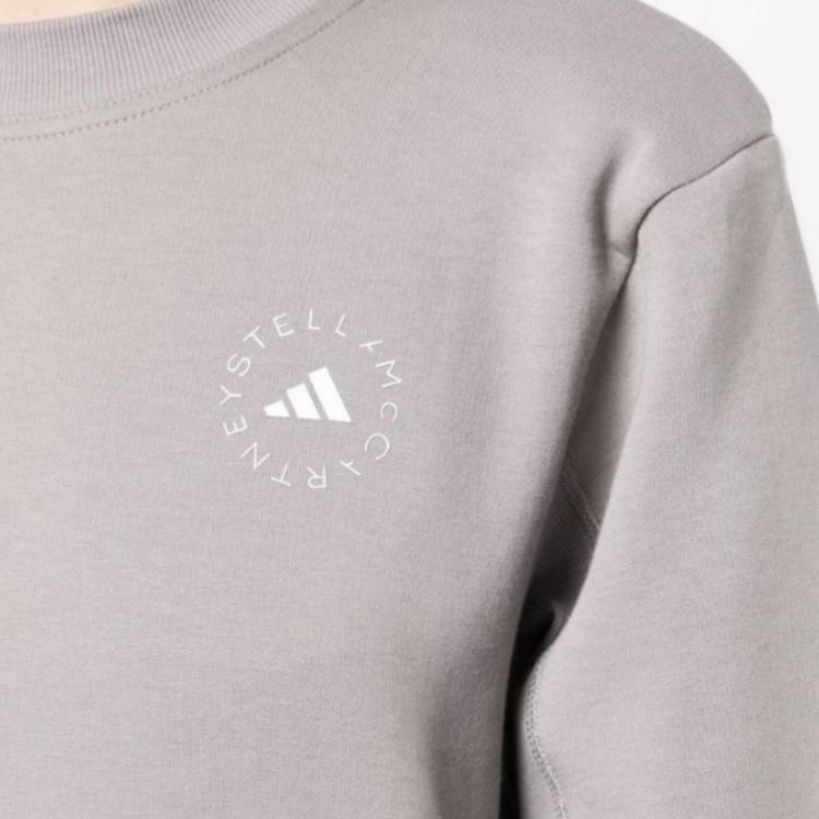 adidas Свитшот с логотипом X Stella McCartney, круглый вырез, повседневный, для женщин, серый HR2528