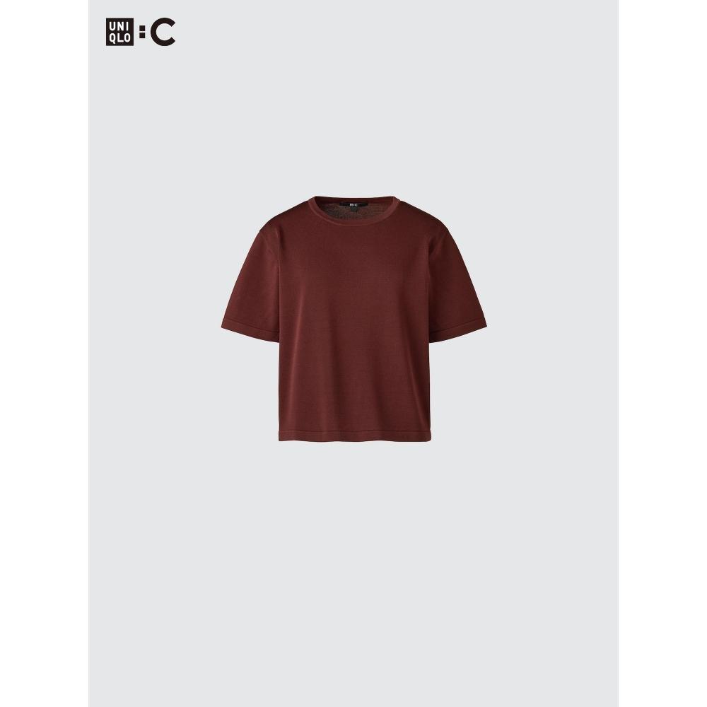 Uniqlo Японская Коробчатая Вязаная Футболка Моющаяся