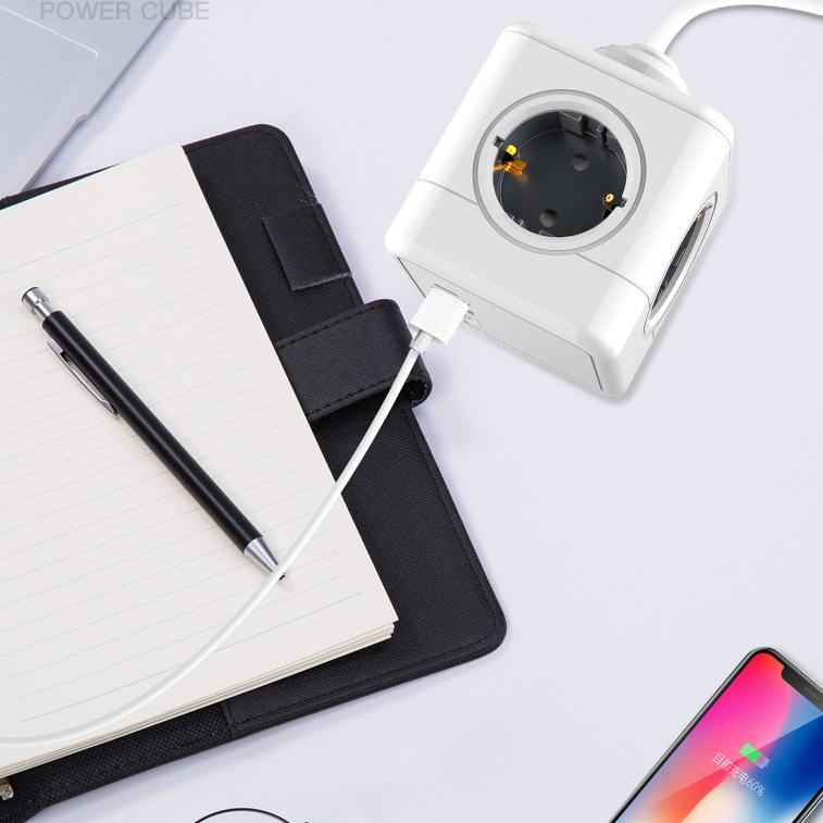 European Standard USB Rubik's Cube Socket Converter CE German Standard Household Compact Multifunctional Expansion Socket