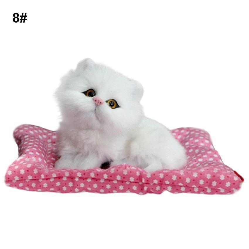 Lovely Simulation Animal Doll Plush Sleeping Cats Toy with Sound Kids Toy Birthday Gift Doll Decorat