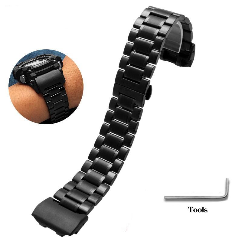 ONE Адаптер для ремешка часов из нержавеющей стали для CASIO G-Shock Модифицированный GG-1000/GWG GSG-100 Мужской Черный Браслет Ремешок Цепочка для часов MN