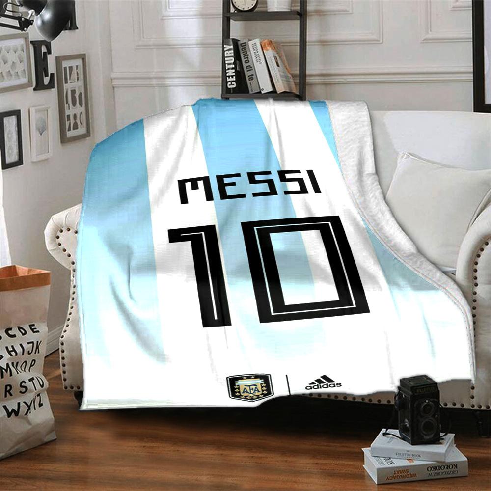 Football Messi Blanket Soft & Cozy Suitable for Livingroom Bed Office Chair Four Seasons Multipurpose Digital Print Birthday Christmas Gift Blanket