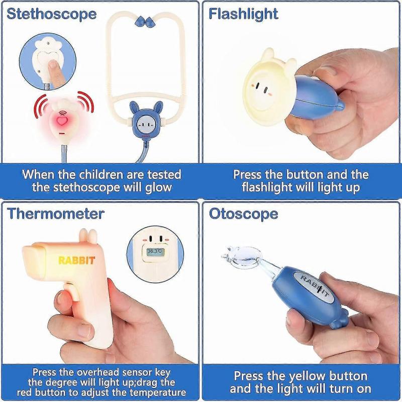 Doctor Kit For Kids - Pretend Play Educational Doctor Toys, Medical Kit With Stethoscope, Doctor Playset For Dentist Doctor, Role Play Toys Fo