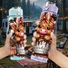1PC Bear Cake Birthday Festive Cartoon 750ml Color Plastic Sports Water Bottle Leakproof Flip Straw Lid Suitable for Sports Office Home Use