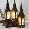 Christmas Glowing House Light Vintage Battery Operated Home Desktop Decoration Flameless Electronic Candle Lamp Night Light Party Supplies Gift