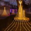 9x2M Christmas Decorations Star String Lights 180LED Waterfall Tree Fairy Lights with Top Star Outdoor Decor Garland Light