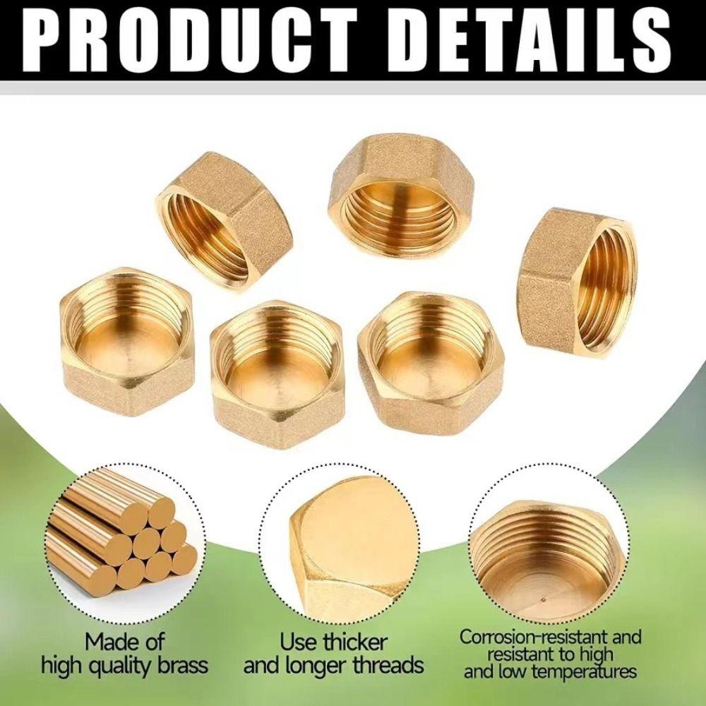 New 3/4" Garden Hose End Caps Brass With Washers Internal Thread Plug Cap Cap Plug