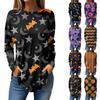 Tee Shirts For Women Fall Casual Long Sleeve Shirts Sweatshirt Halloween Printing Top Pullover