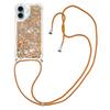 For iPhone 16 TPU Case Quicksand Design Phone Cover with Lanyard