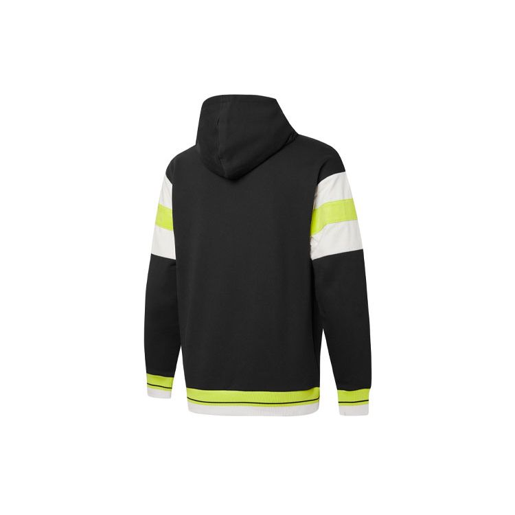 Puma Retro Embroidered Logo Color Block Sports Hoodie Men Tops Black 534679-01