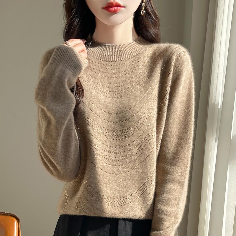 Женский кашемировый свитер Qinghe кашемир 30% кашемир 70% шерсть осенне-зимний кашемировый пуловер мягкий и теплый