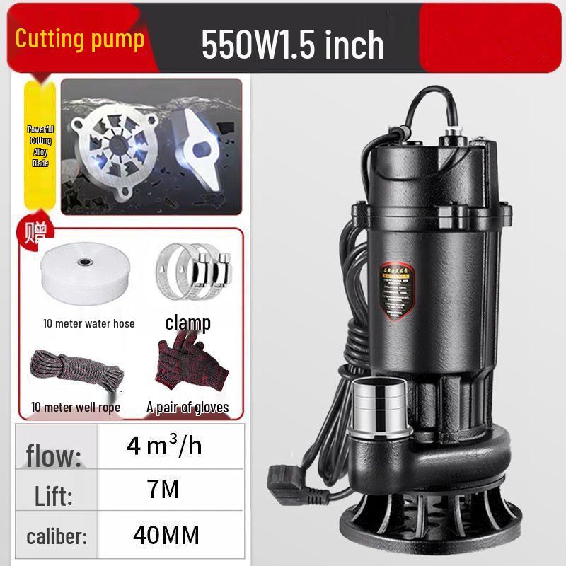 220V Household Sewage & Sludge Pump for Septic Tank and Drainage