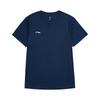 Li Ning Sports Lifestyle Series Solid Color Round Neck Comfortable Versatile Breathable Short Sleeve T-Shirt Men T-Shirts Navy-Blue ATSU873-3