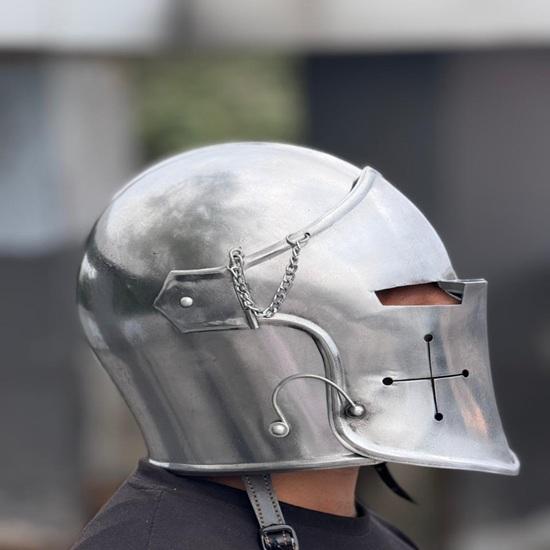 Medieval Barbuta Helmet, 18g Mild Steel, Costume Armor Gift