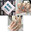 Blue Island Handmade Adhesive Cat Eye Short Nail Sticker Wearable Nail Art