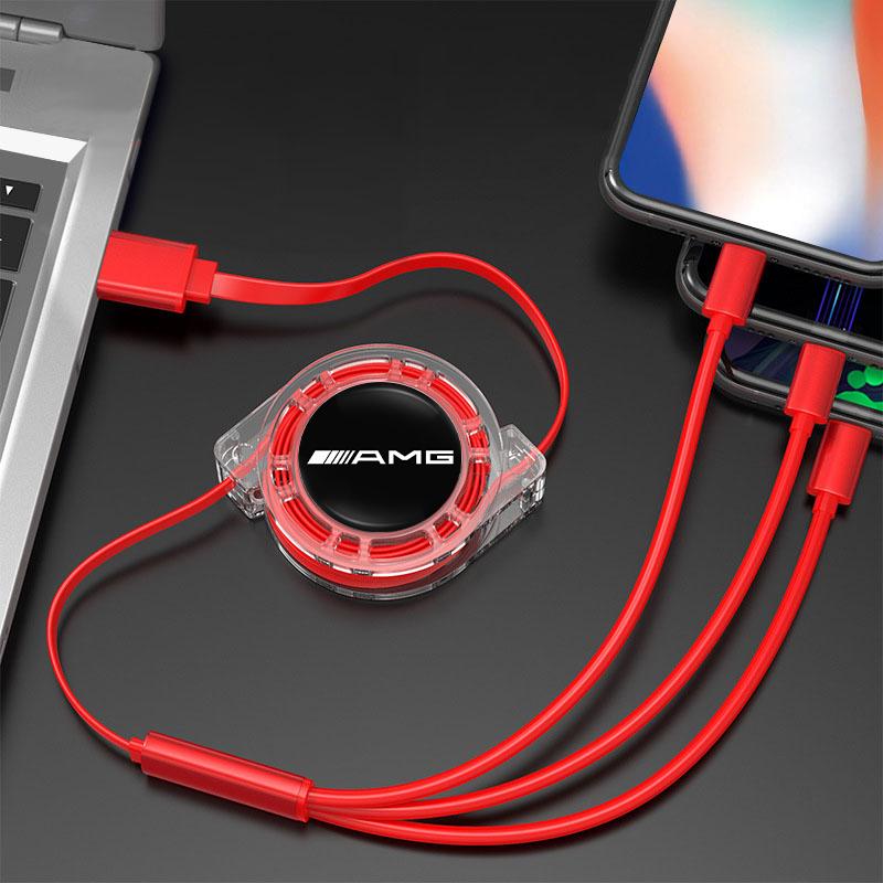 3 In 1 Micro USB Type C Charging Cable Multi Charger For Mercedes Benz AMG W223 W213 W206 W464 W247 W167 W166 W222 W205 W204 MF8