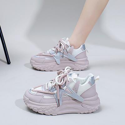 Обувь для папы, женская летняя новая обувь Ins Style Student Shoes, толстая подошва, увеличенный размер, кроссовки для отдыха