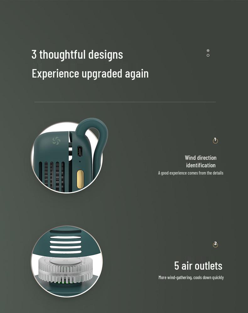 Портативный USB Мини-вентилятор с клипсой для воротника или пояса – Маленький вихрь MF019