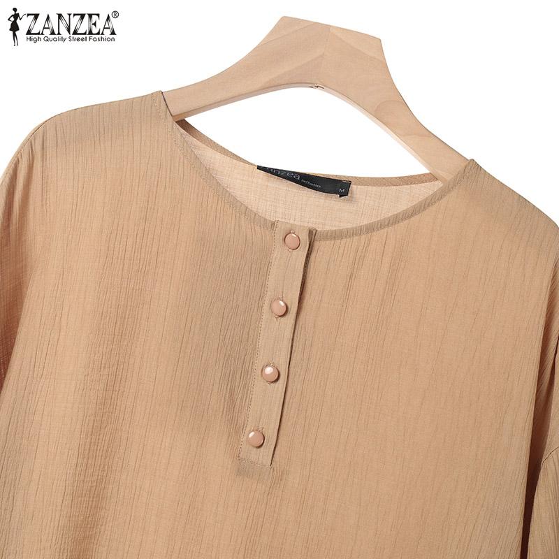 ZANZEA Женская блузка и брюки, повседневный летний комплект из двух предметов с брюками