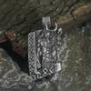 Мужской рунический викингский кулон ювелирное изделие с норвежским богом из нержавеющей стали с валькнутом подарочный мешок - Локи