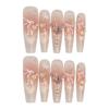 Butterfly Knots Press on Nails Rhinestone Glitter Pearl DIY Artificial Nails French Style Design Fake Nails