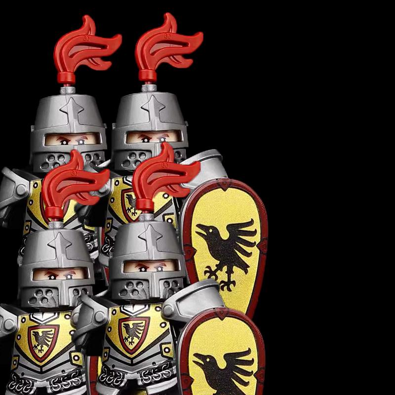 Средневековый Солдат Рыцарь Фигурка MOC Строительный Блок Зеленый Дракон Замок Пехота Орки Пират Римская Кавалерия Оружие Игрушки Подарки D122