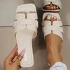 2024 Summer New Women Slippers Flat Bottom Non-slip Outdoor Open Toe Beach Female Sandals Sexy Fashion Design Slides Woman Shoes