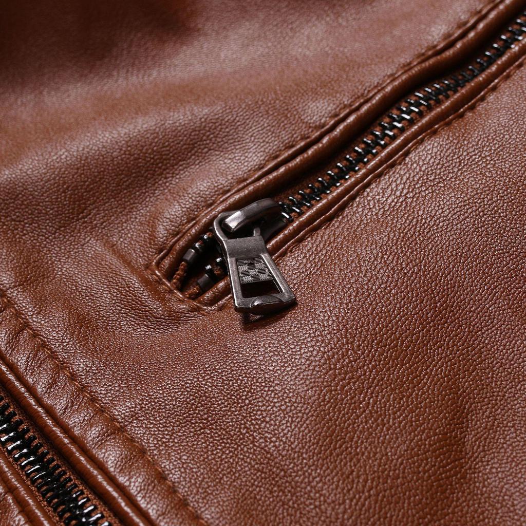 Мужская облегающая повседневная мотоциклетная куртка из искусственной кожи - тренд осени/зимы 2023 года