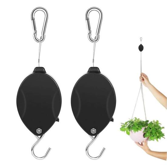 Шкив для подвешивания растений, прочная вешалка для растений, трос из нержавеющей стали, выдвижная вешалка, регулируемый крючок для садовых корзин, кормушек для птиц