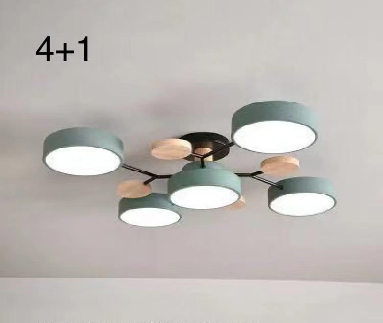 Nordic Macaron Ceiling Light - Modern Minimalist, Solid Wood Fixture for Living Room, Hall, Bedroom, or Restaurant.