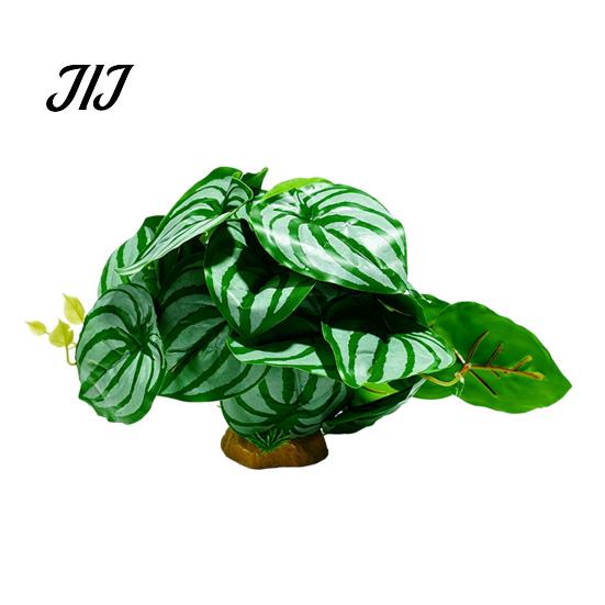 Terrarium Greenery Decor Artificial Reptile Plant, Waterproof PVC Simulation with Weighted Base, Habitat for Geckos Lizards Spiders And Scorpions