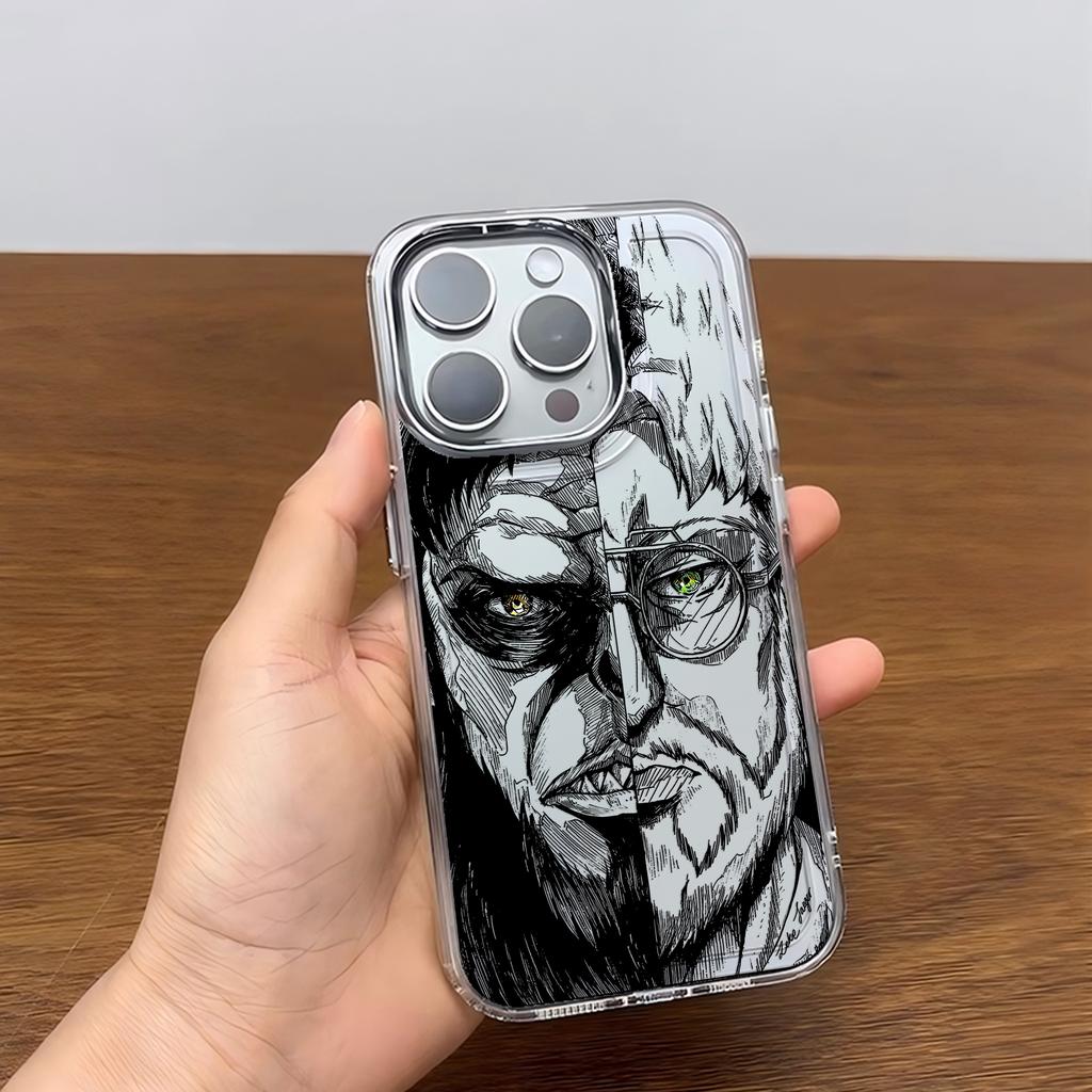 Горячий аниме-чехол Черный Атака Титанов для iPhone 17 16e 16 15 14 13 12 11mini Pro Max X XR XSMAX 8 7 Air Plus Мягкий чехол